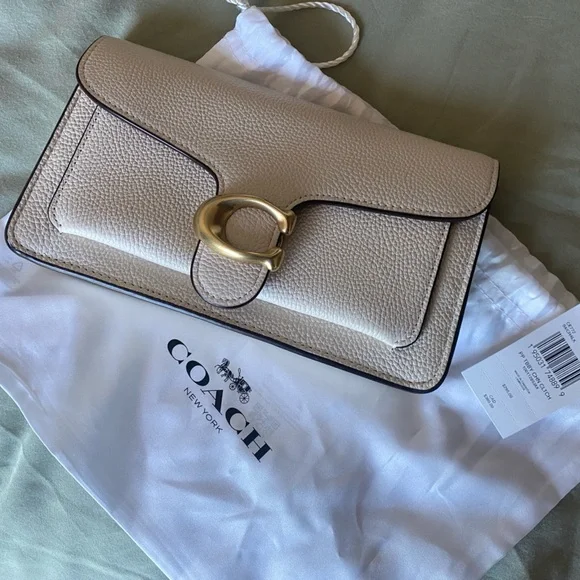 Coach Tabby Chain Clutch in Chalk - Picture 6 of 8